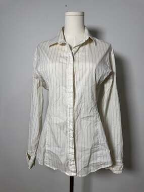 Neil Barrett Scultural Dropped Fit Pinstripe Shirt Size M